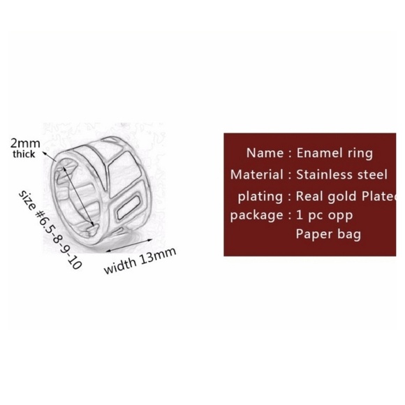 (LAST 1, SZ 9) 5🌟 Rated- RGP Enamel Ring NWT - Picture 2 of 6