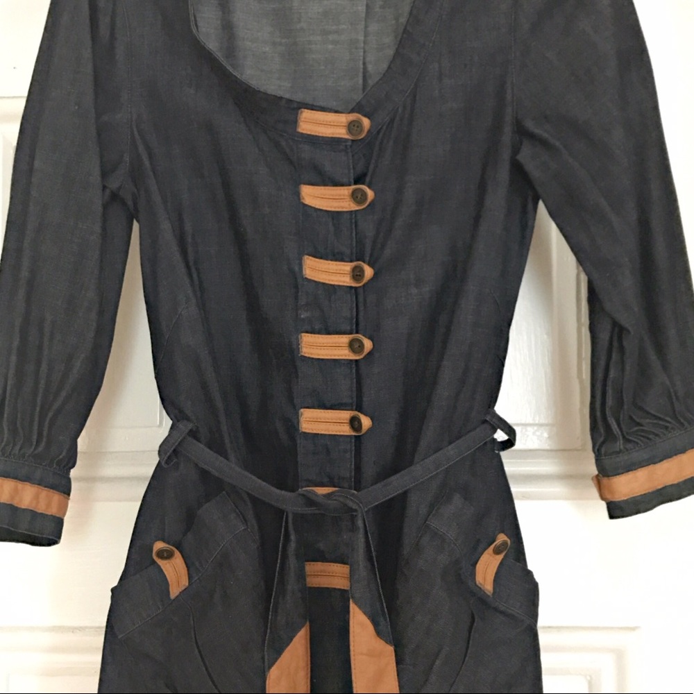 Hayden-Harnett Denim & Leather Artist Smock