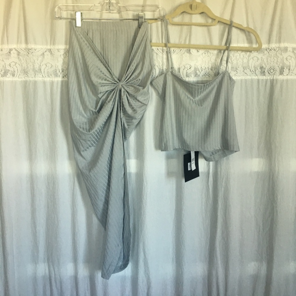 Cropped tank top and matching skirt