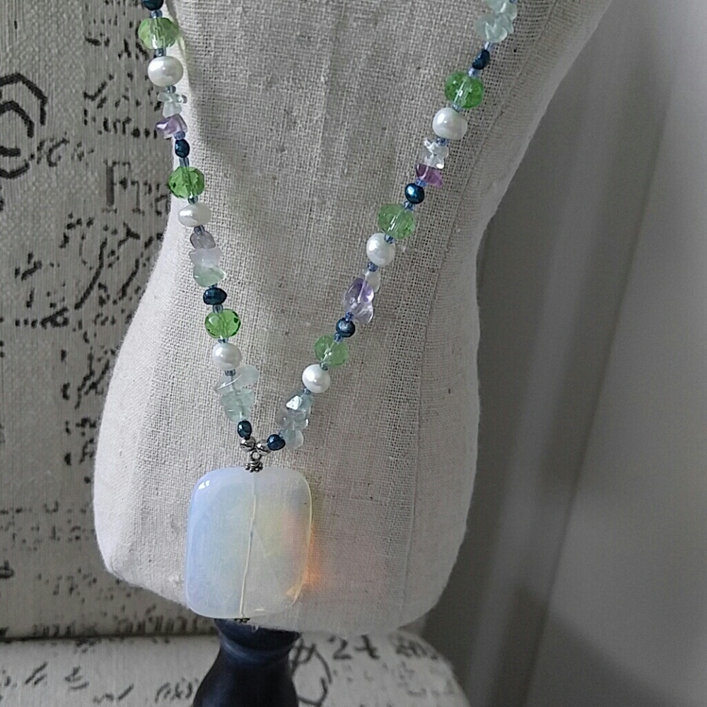 Opalite beaded necklace.