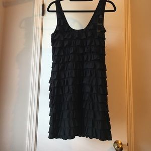 Ruffled black tank dress