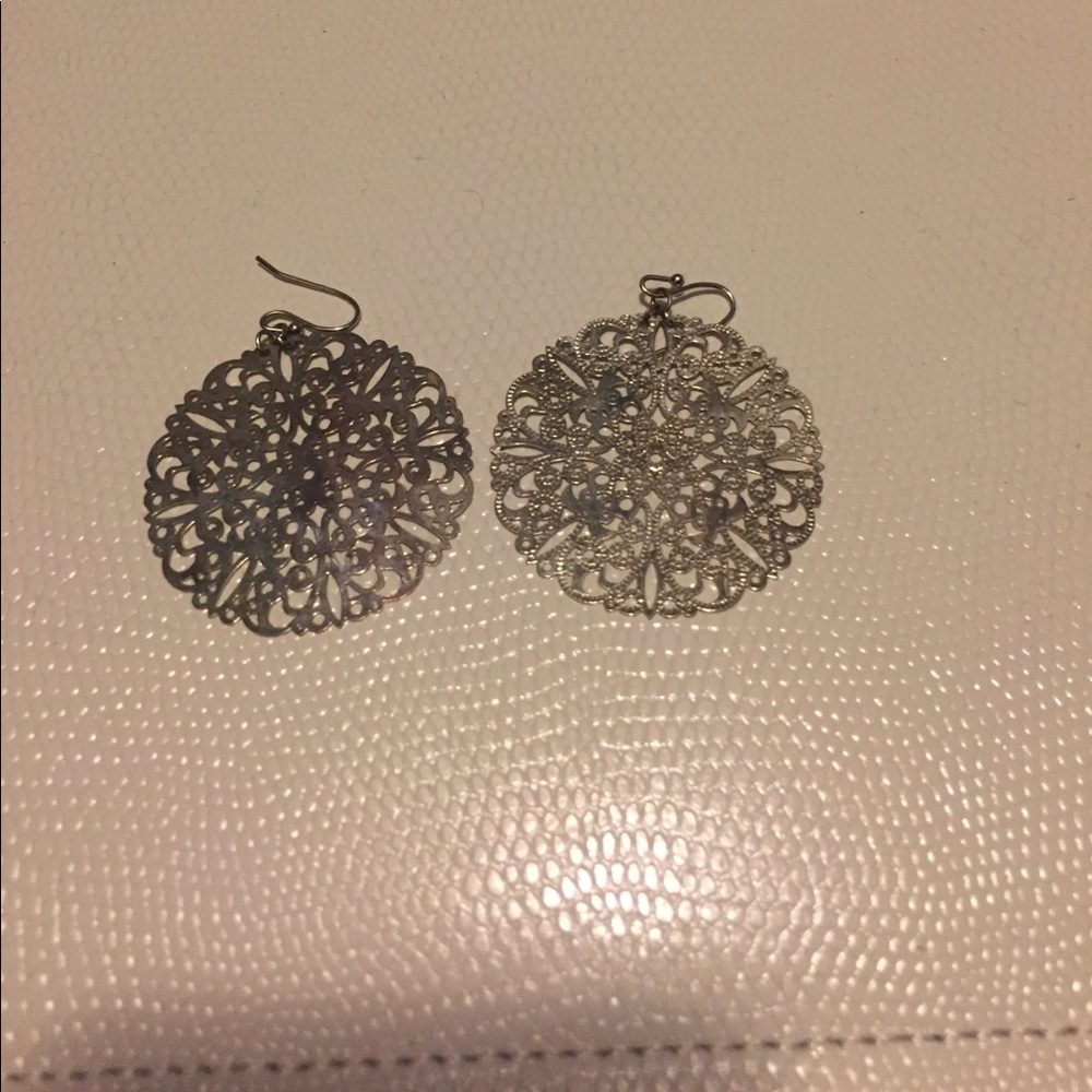 Silver statement earrings