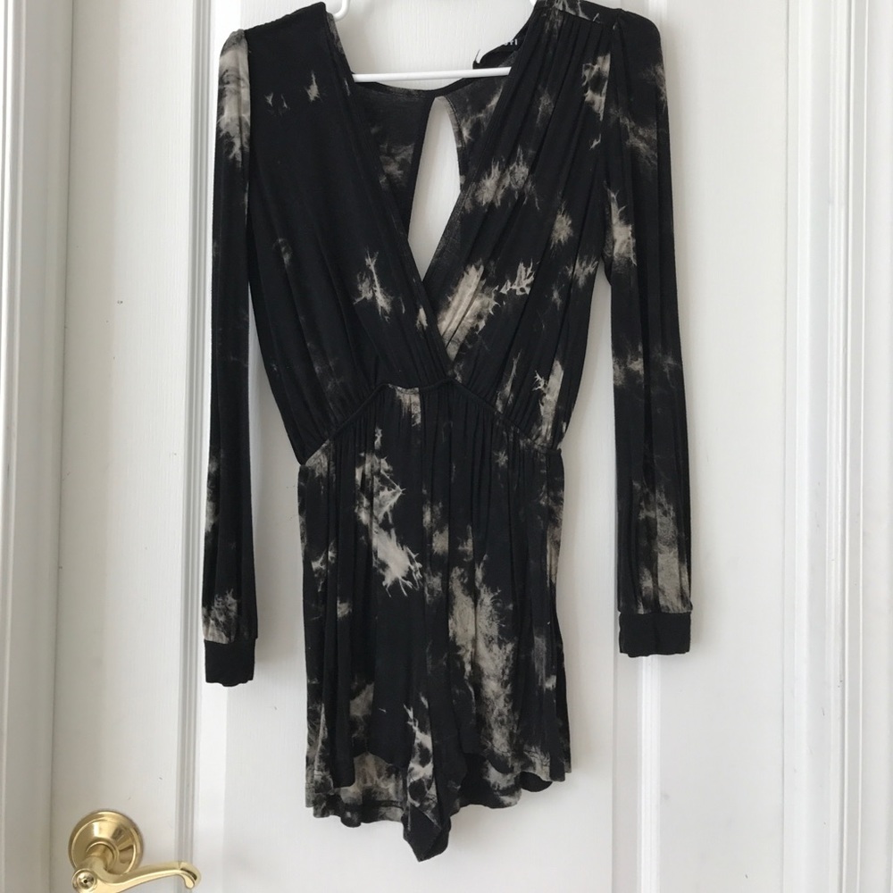 Black tie dye romper