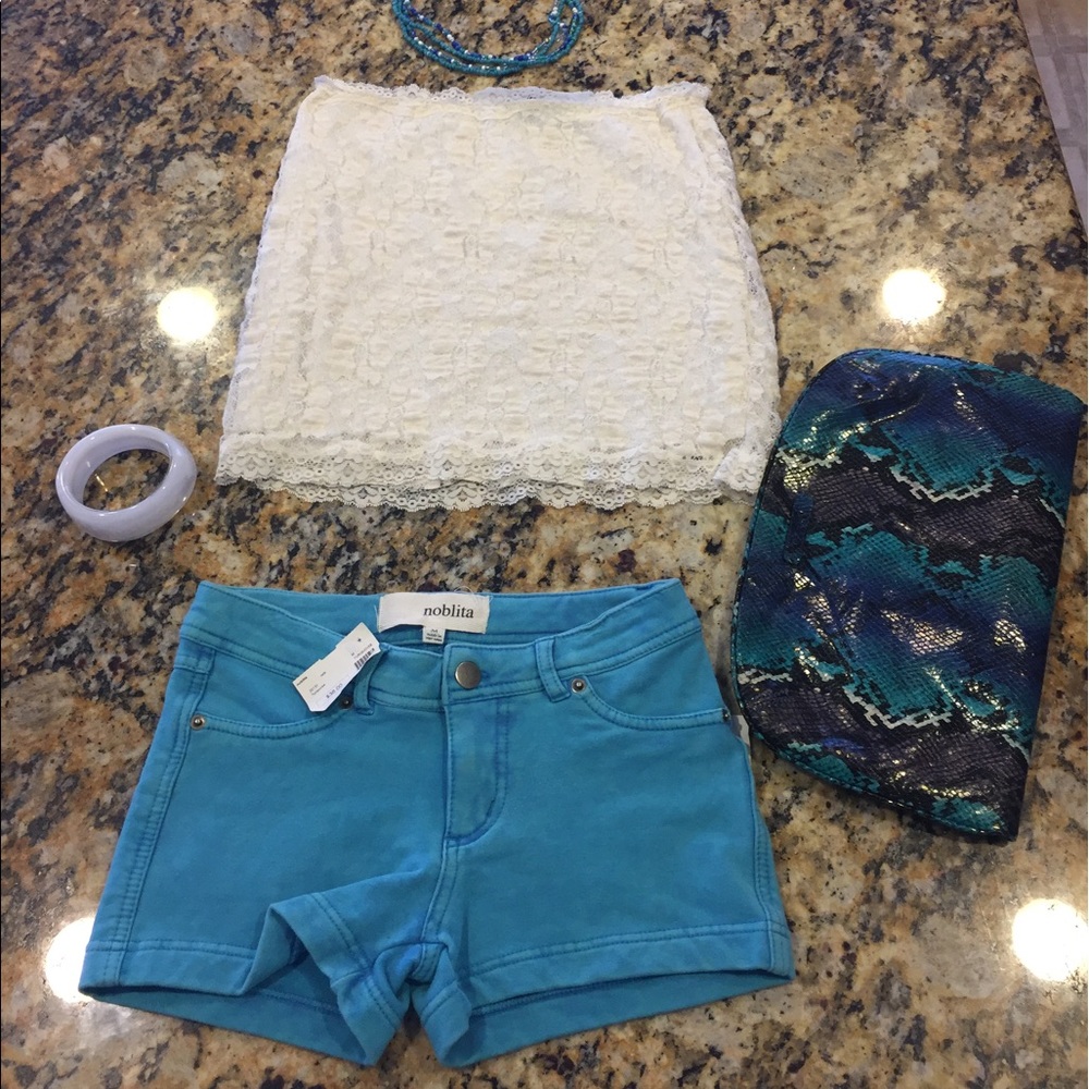 27 miles Lace Strapless Top