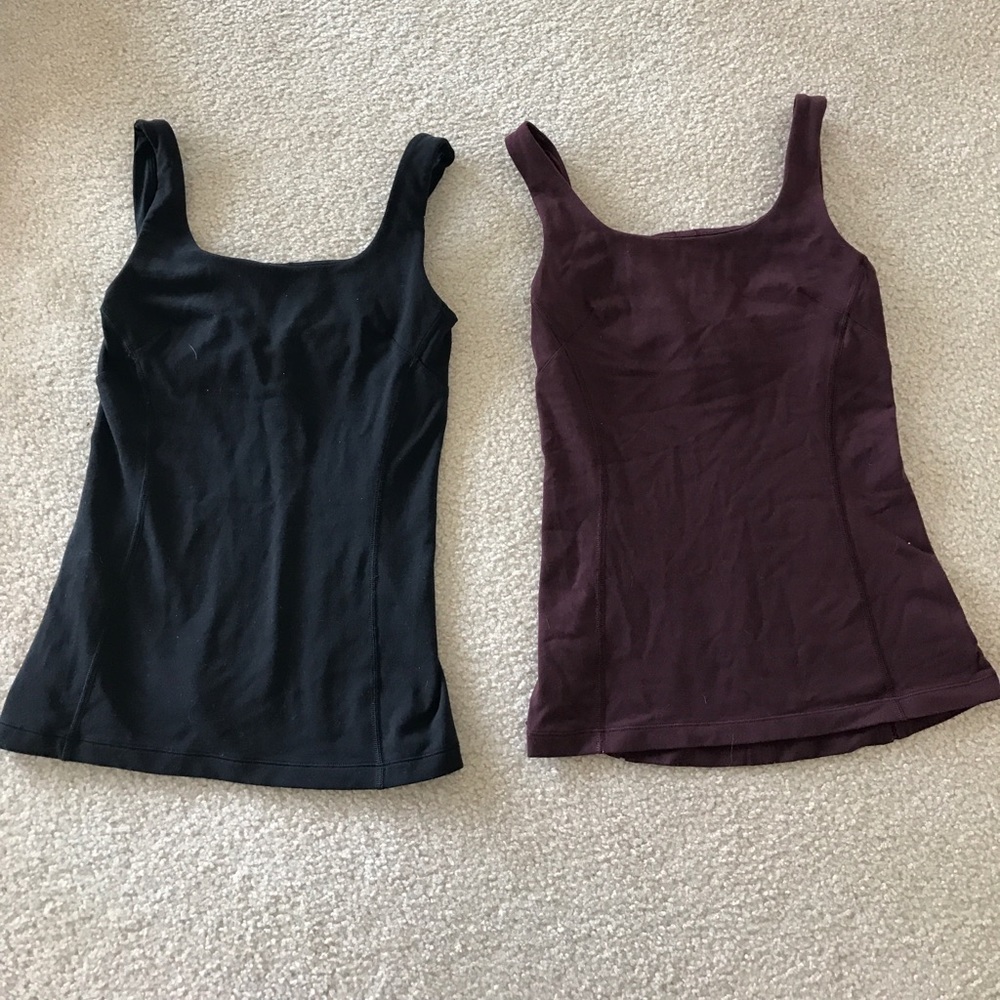 Black and Purple Lululemon workout tops