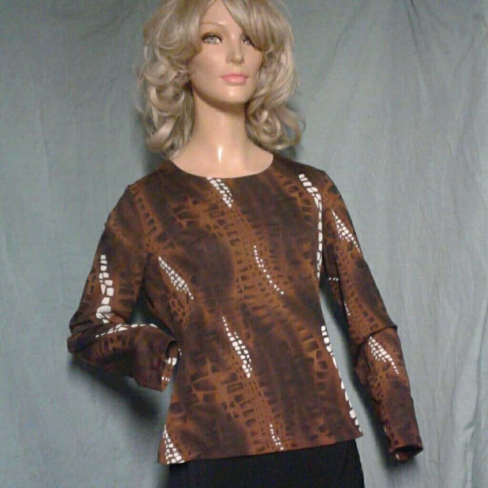 Brown and White Reptile Print Goodclothes Top
