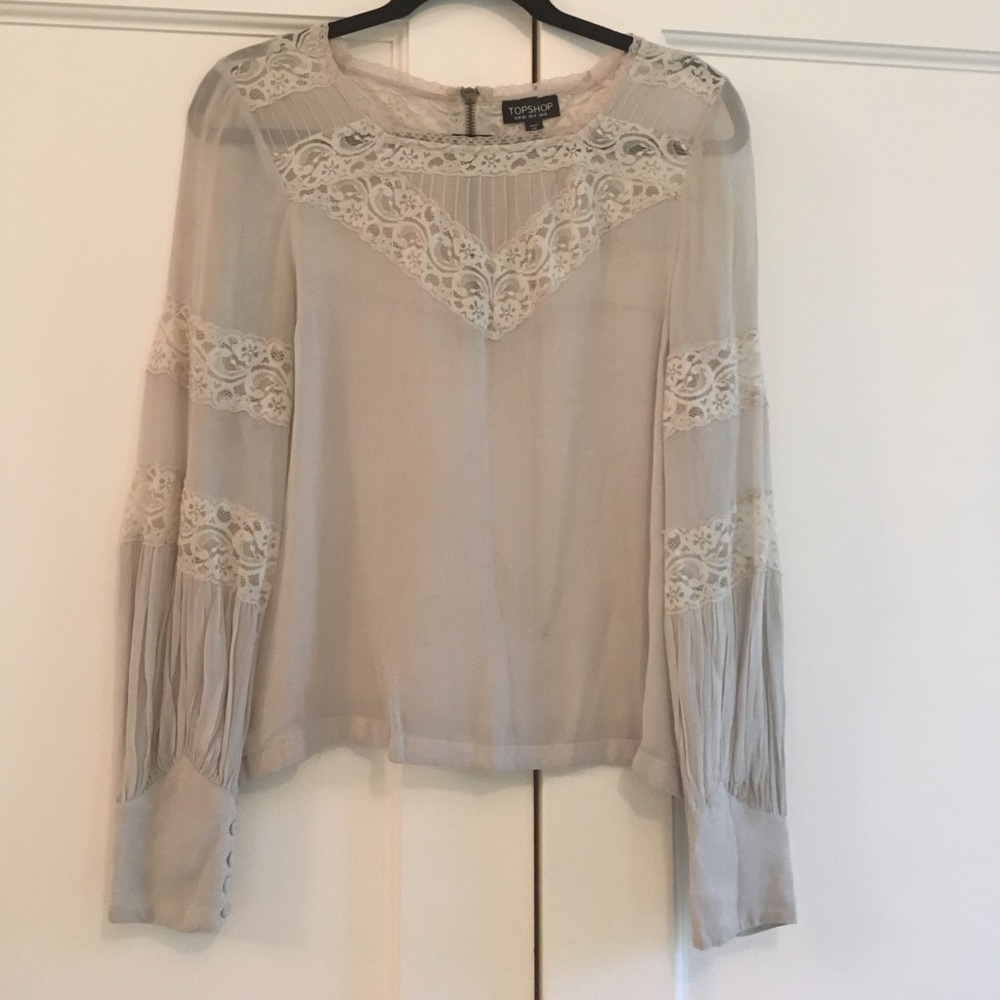 Gray Topshop Blouse