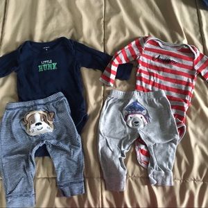 Carters Two Baby Boy Outfits size 6 months