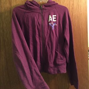 Purple American eagle zipper hoodie