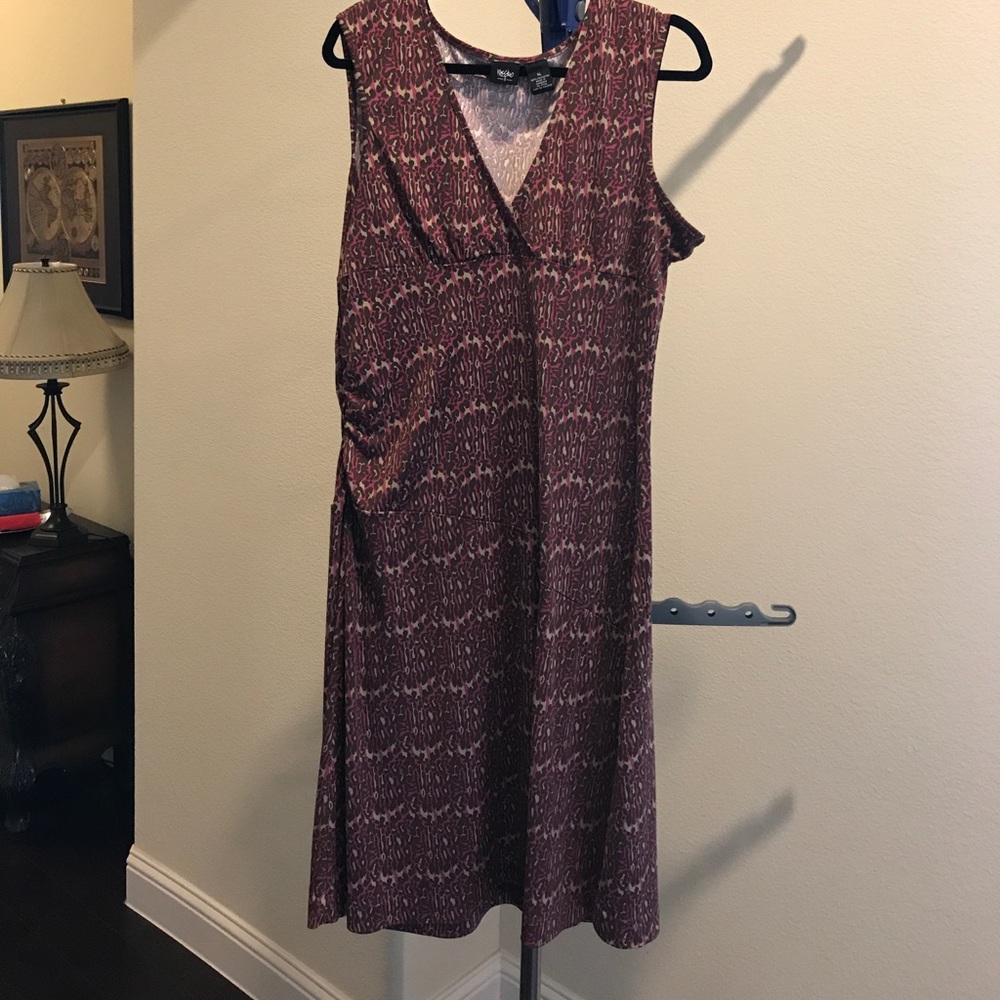 Pink and Tan Patterned Dress