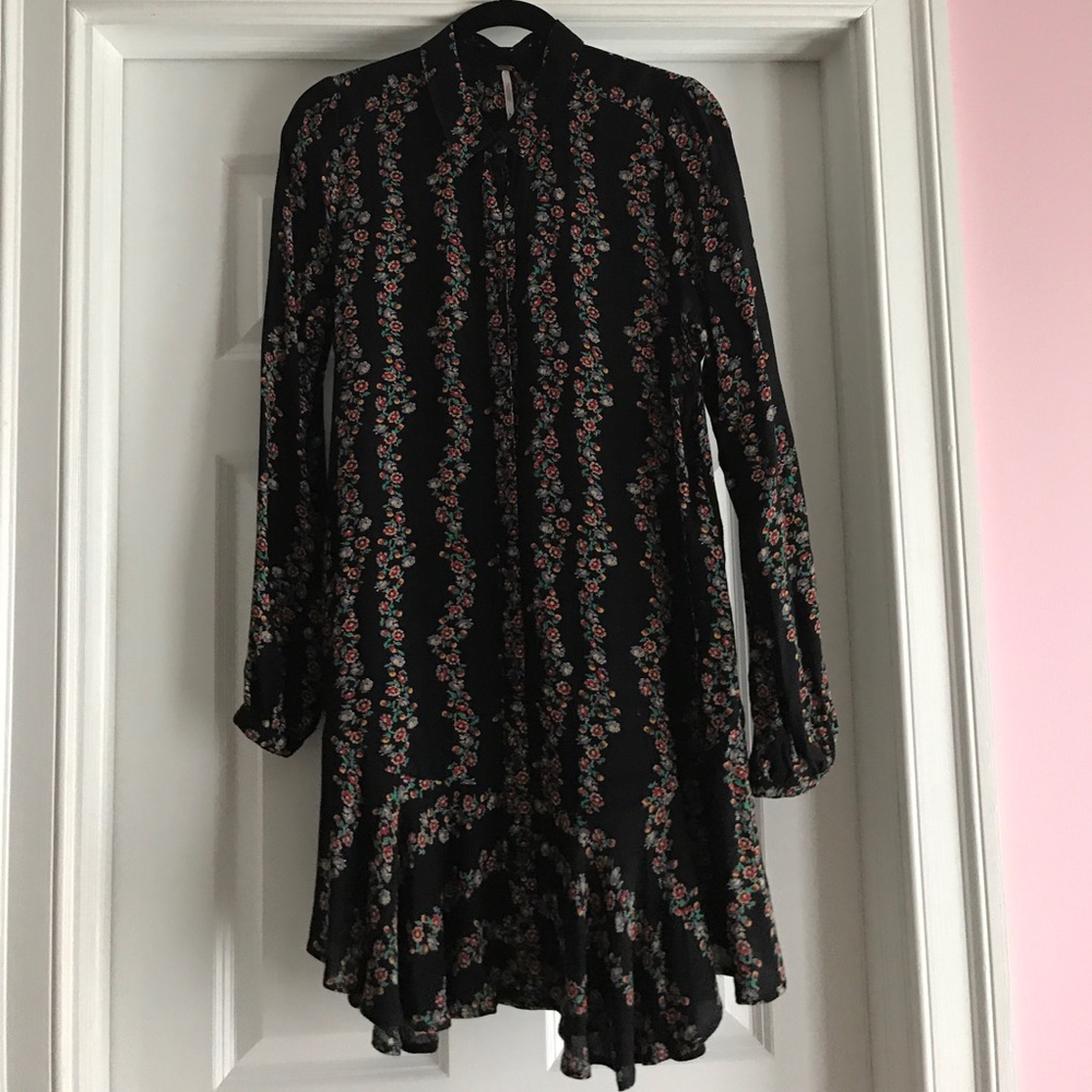 Free People Black Floral Dress