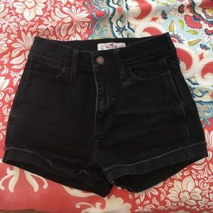 Black denim Hollister shorts