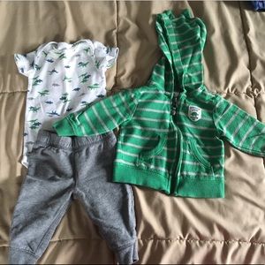 Carters Baby Boy Onesie and Hoodie Dino Outfit