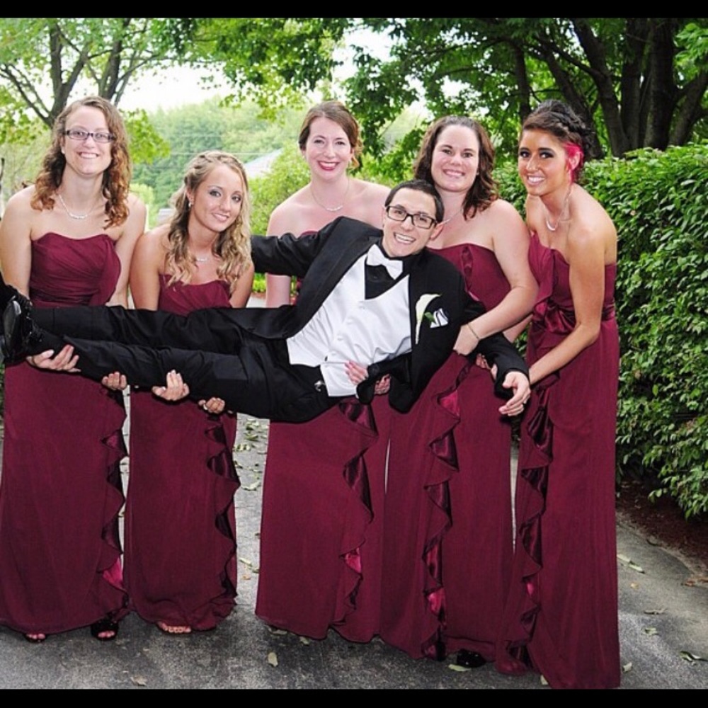 Wine colored bridesmaid dress