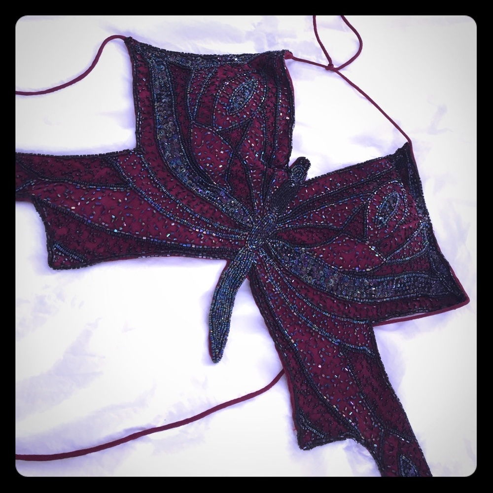 Beaded Butterfly CropTop