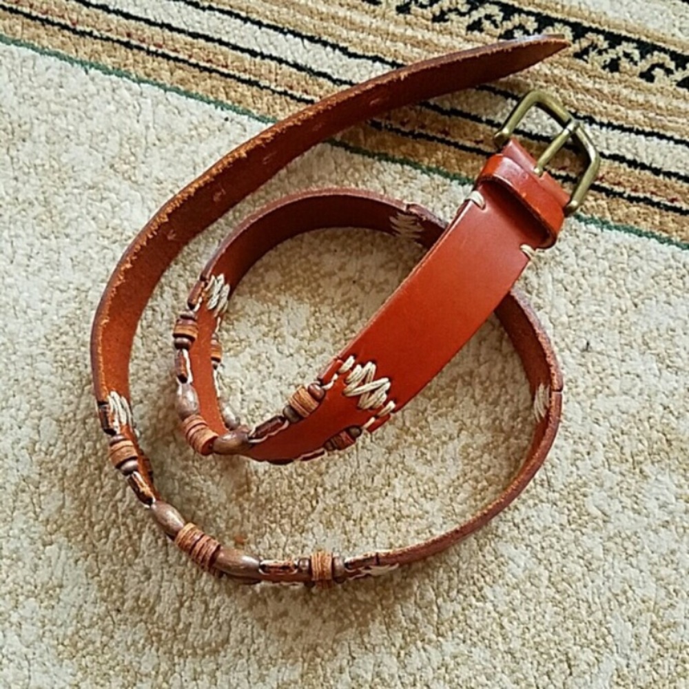 Anthropology embellished leather belt