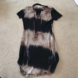 Cute cross up short sleeve dress