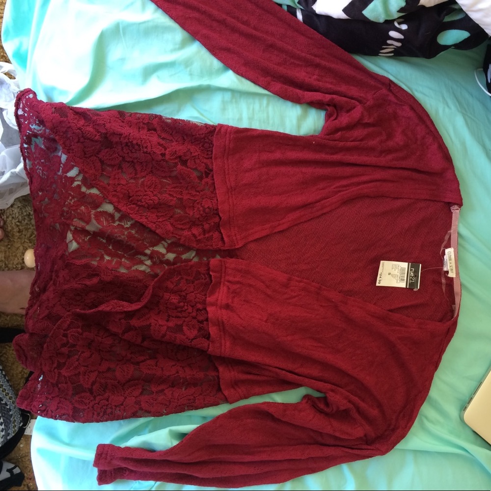 Maroon/wine colored coverup.