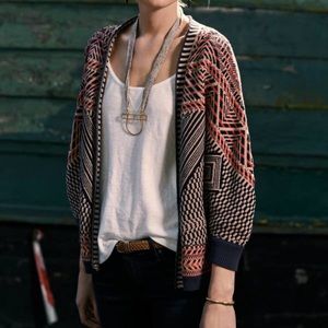 Anthropologie Moth Women's Jacquard Circle Cardi