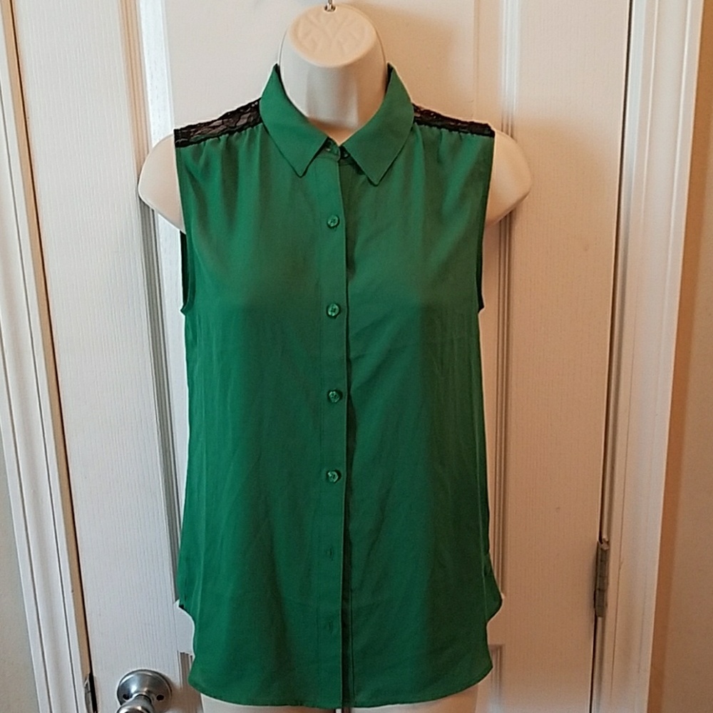 Emerald green Express blouse