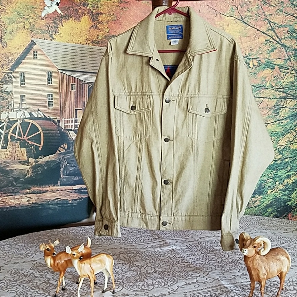 PENDLETON  WOOL LINED DENIM JACKET~NWOT~🎊3XHP🎊 - Picture 3 of 8