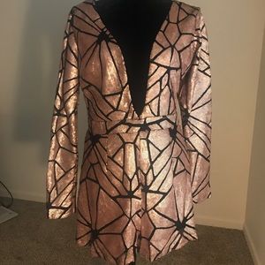 Pink Metallic Romper