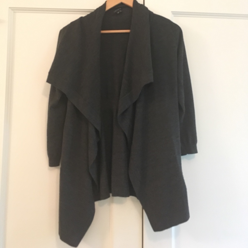 Gray Cotton THEORY Cardigan