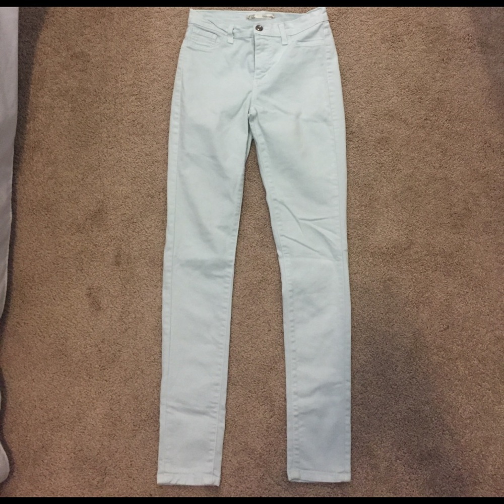 Light aqua/white skinny jeans - Picture 2 of 3