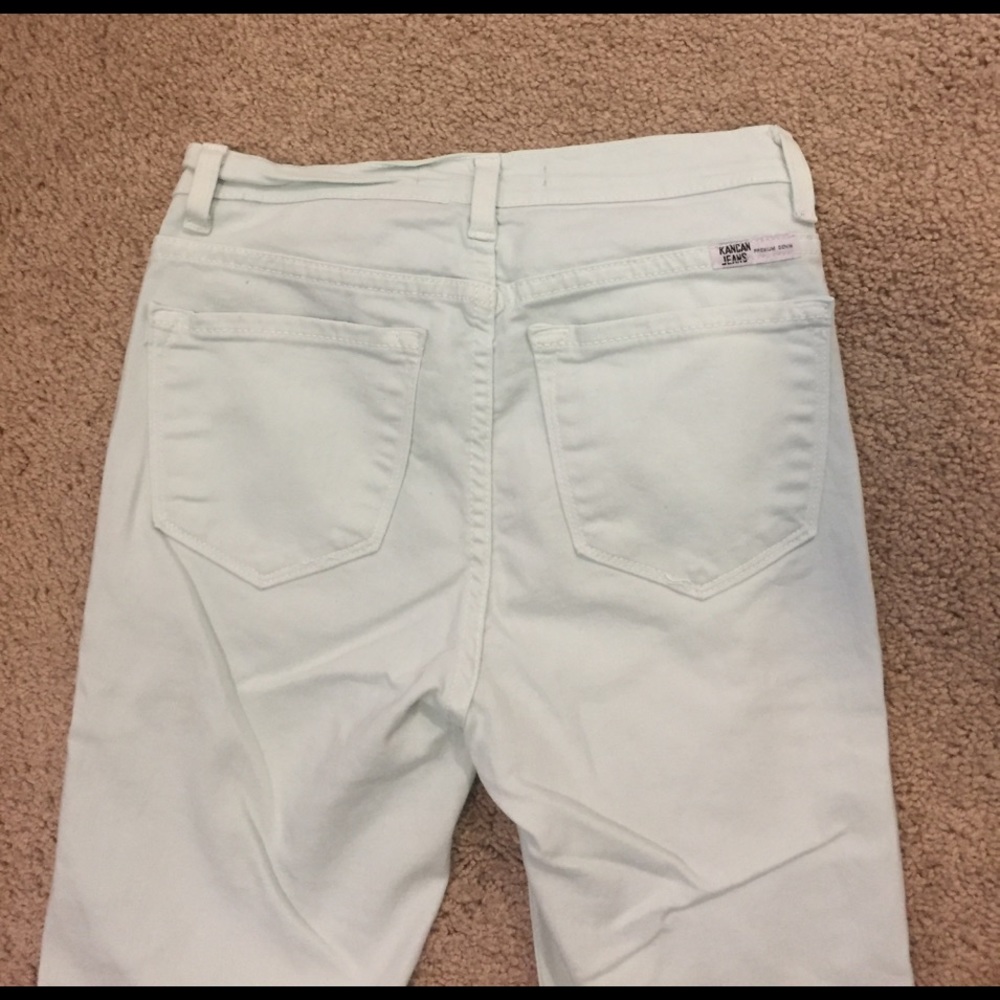 Light aqua/white skinny jeans - Picture 3 of 3