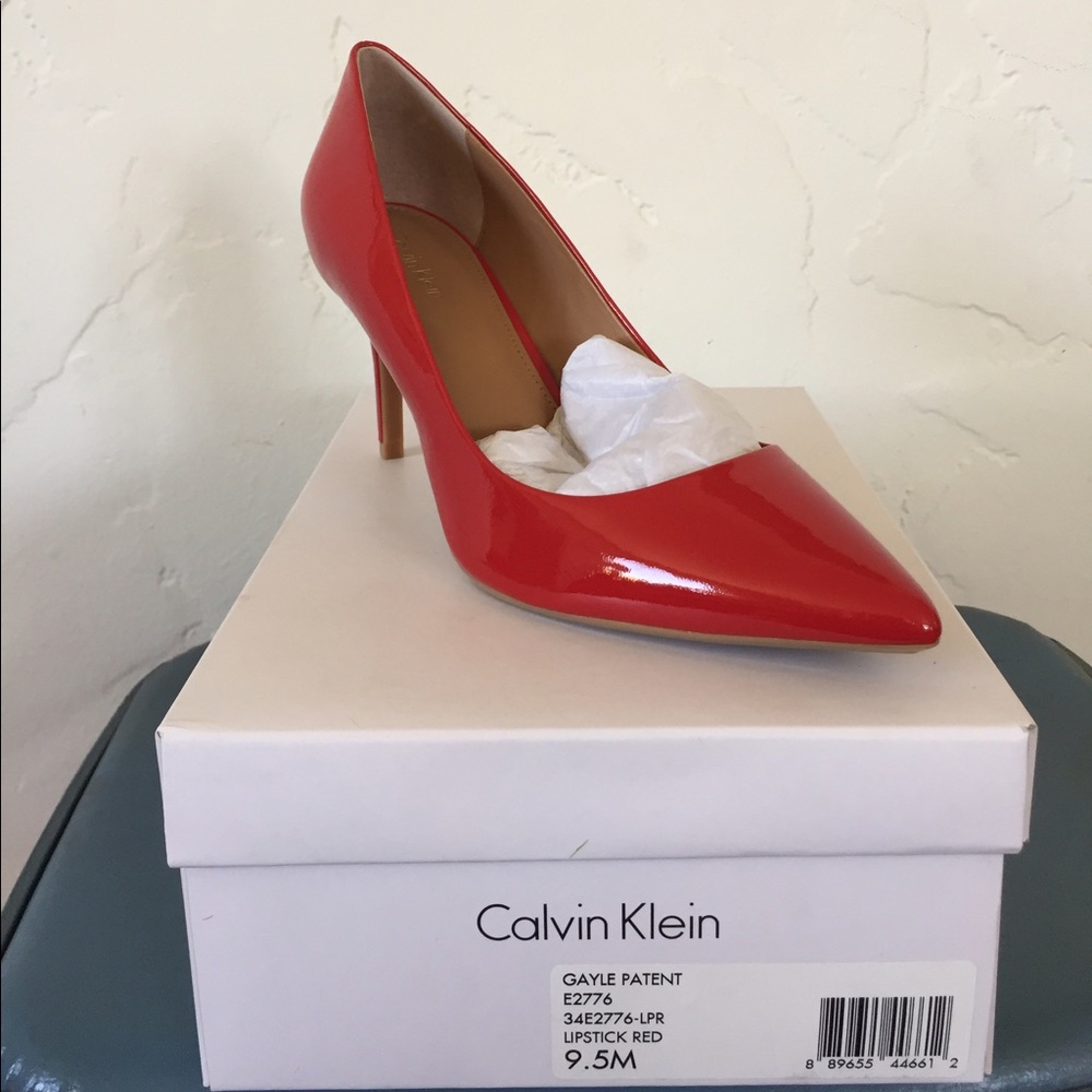 Red Patent leather Calvin Klein heels
