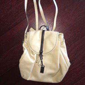 Coach beige mini backpack