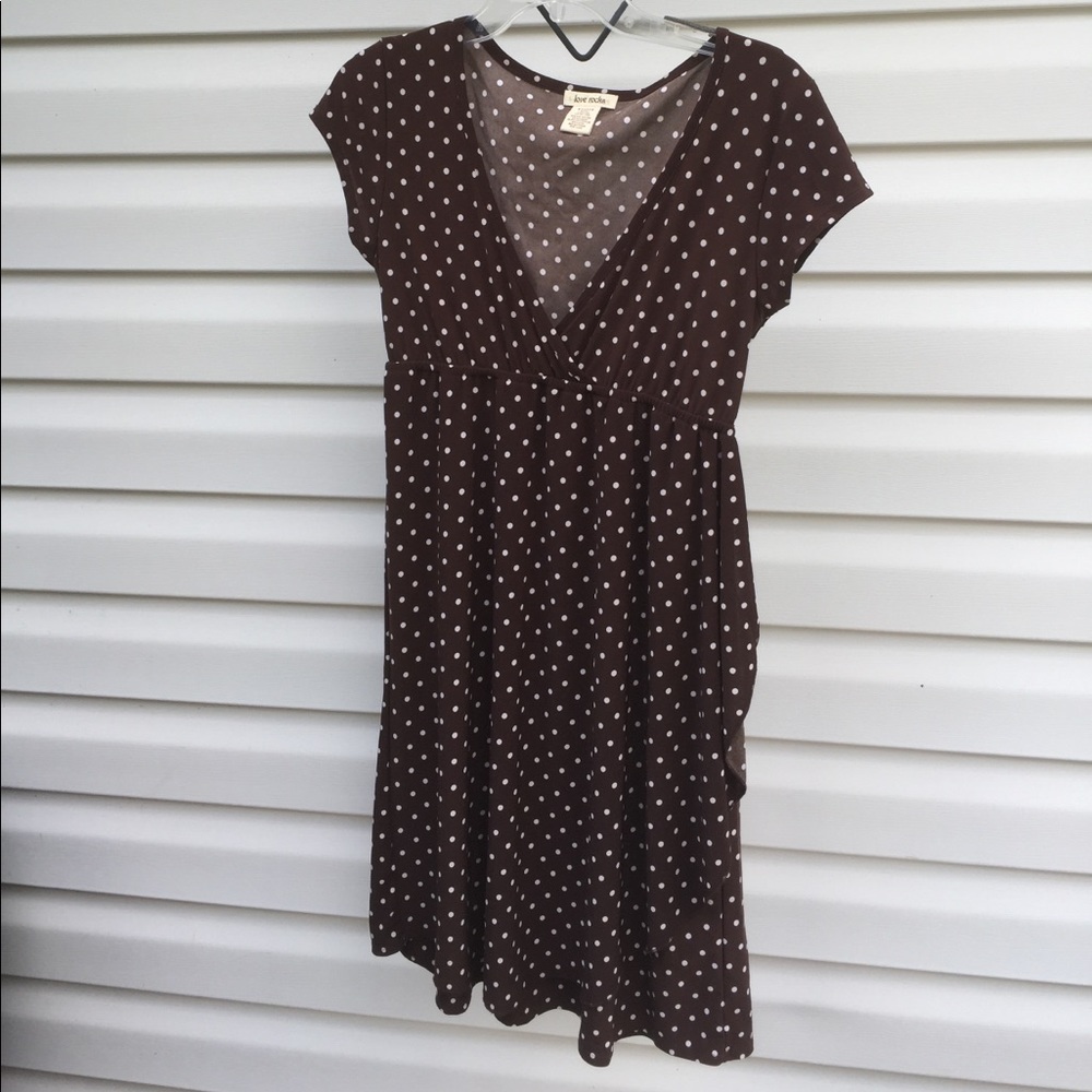 Brown polka dot dress - XL