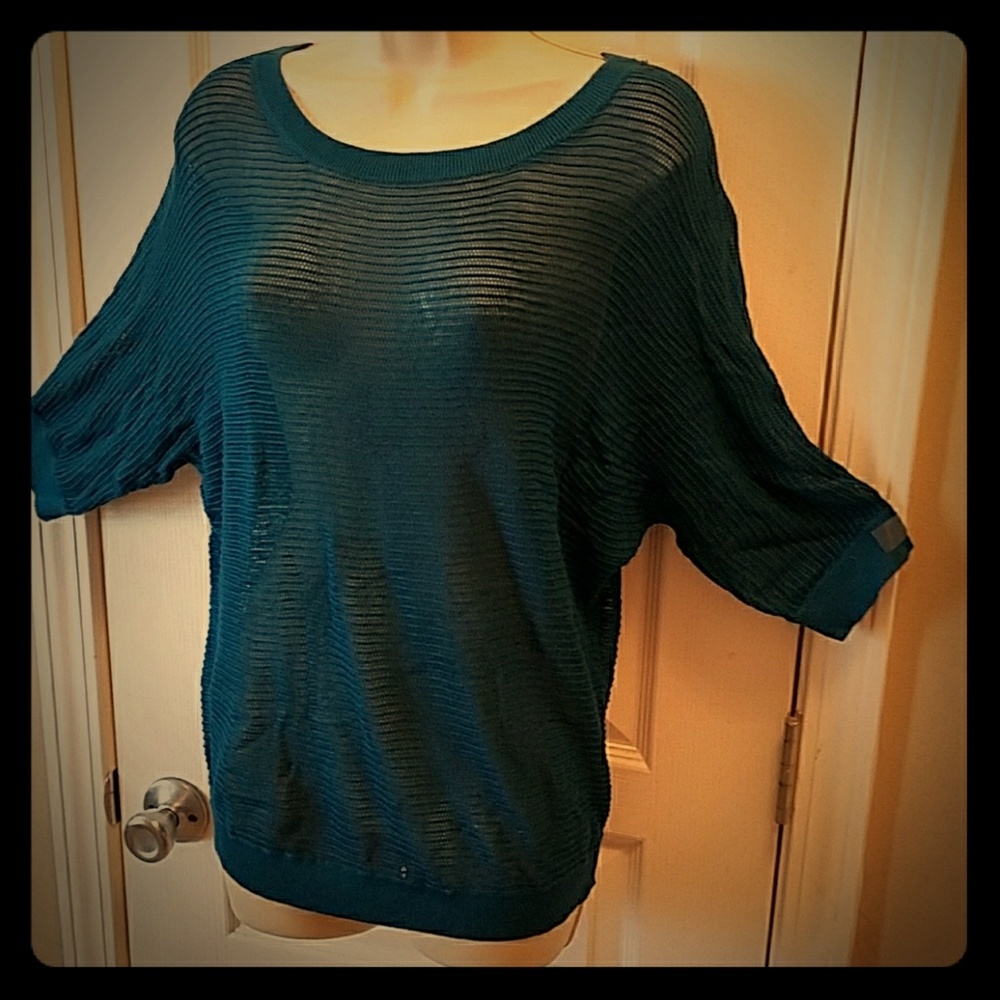 Express lightweight sheer knit pullover top
