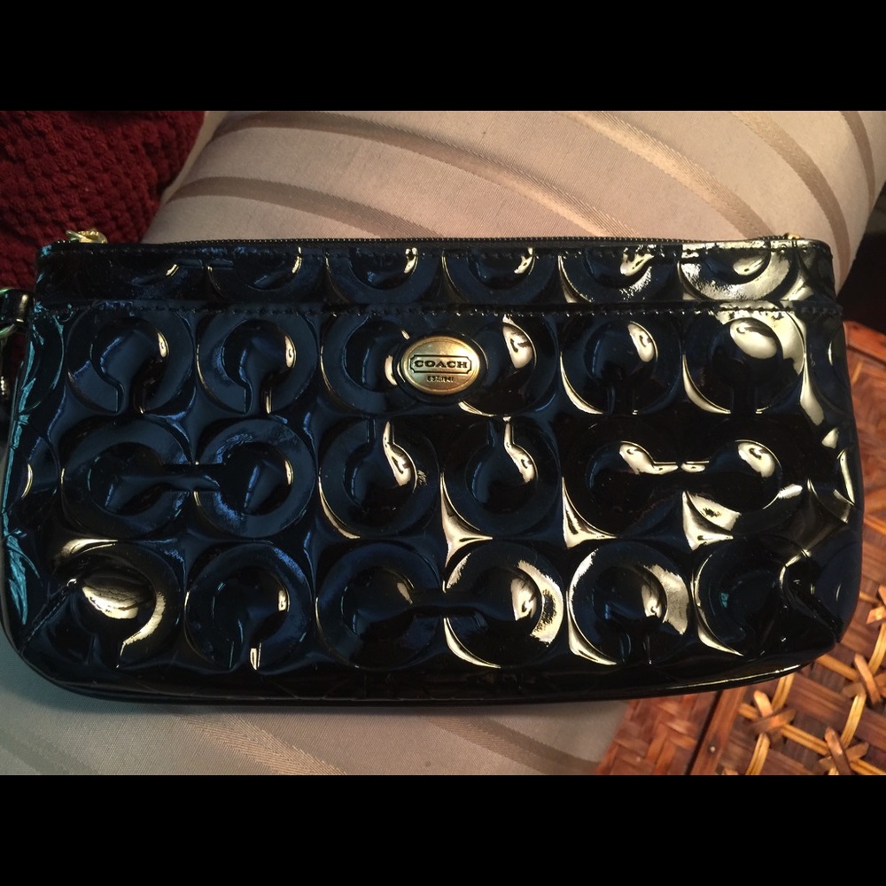 Coach black wristlet
