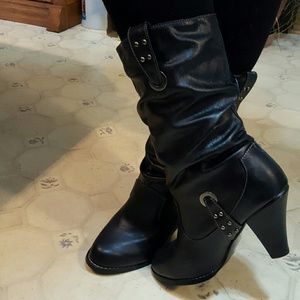 Black biker style boots
