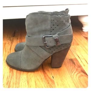 Betsey Johnson Neeto Taupe Suede Ankle Boots
