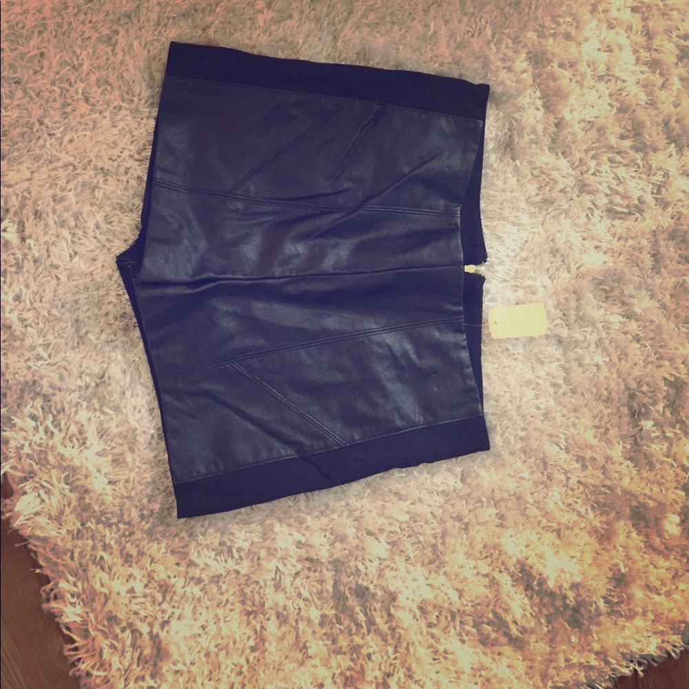 High rise faux leather shorts
