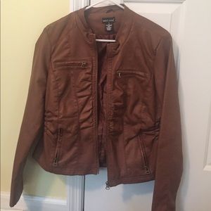 Never worn brown leather jacket