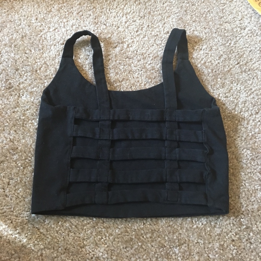 Black Caged Tobi Crop Top
