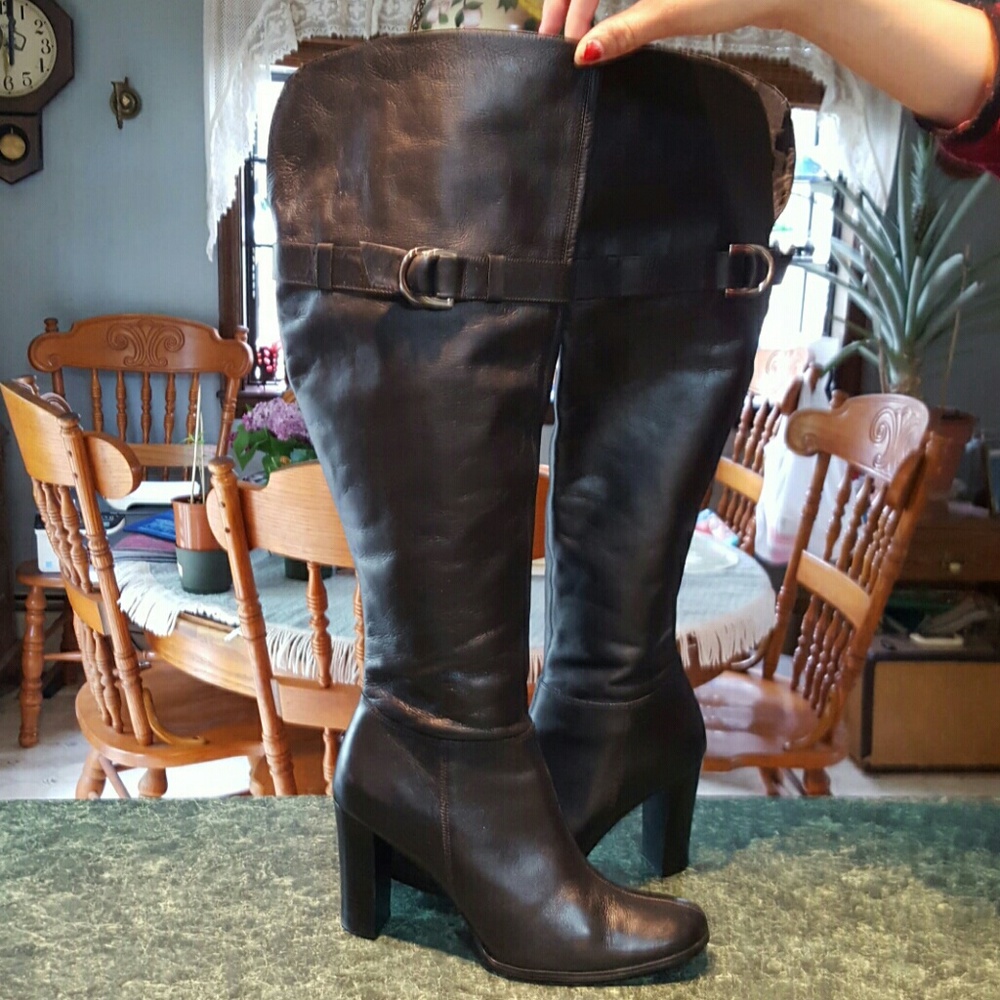 Colin STUART  over knee leather tall boots