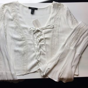 Cream bell crop top