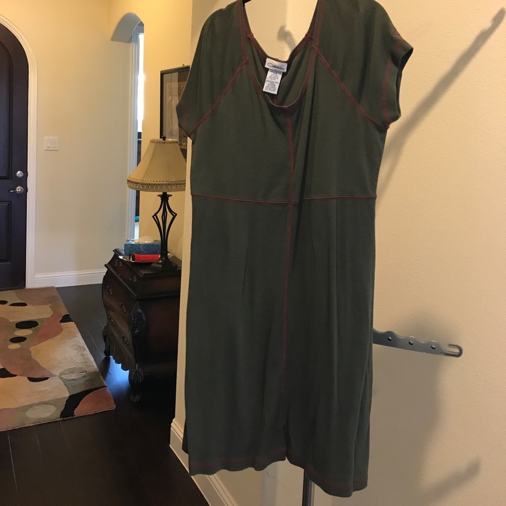Red and olive dress