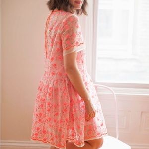 ASOS pink sheer sequin babydoll dress / size 6