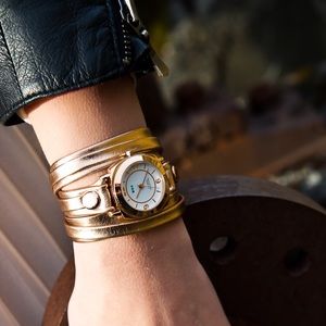 Rose gold double wrap La Mer watch