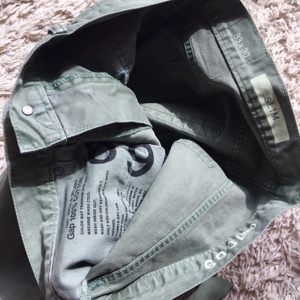 Gap men's colored denim 33x30, army green - Picture 5 of 5