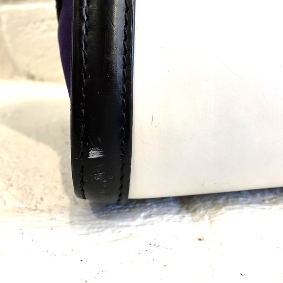 Zac Posen Large Trapeze Colorblock Handbag 💙🤍🖤 - Picture 5 of 8