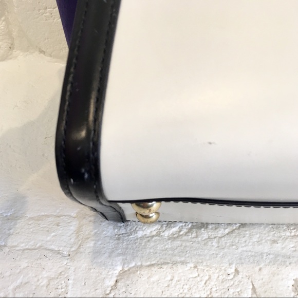 Zac Posen Large Trapeze Colorblock Handbag 💙🤍🖤 - Picture 6 of 8