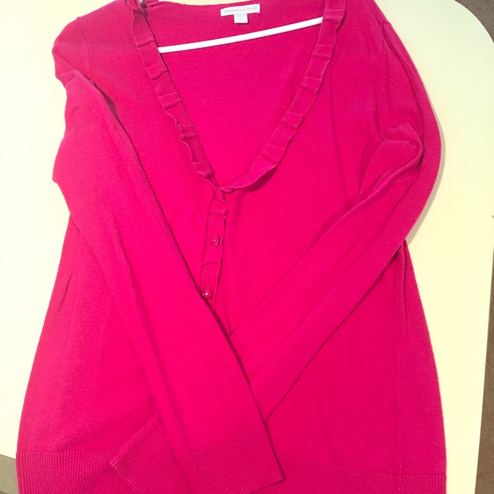NY&CO Hot Pink Cardigan / Button Up Sweater 💜