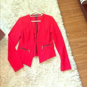 Red statement blazer