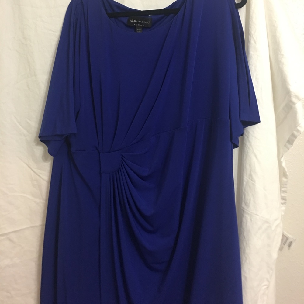 Blue dress with cut out sleeves